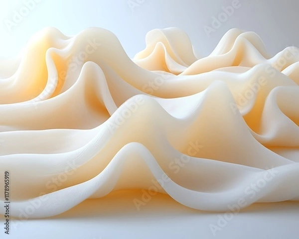 Obraz Abstract cream-colored fabric waves.