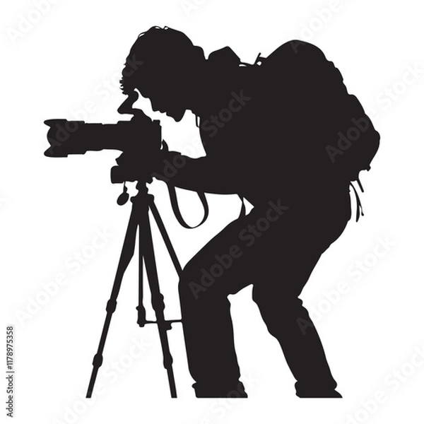 Obraz Cameraman silhouette vector illustration