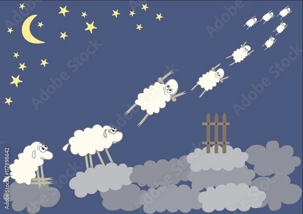 Fototapeta  Jumping sheeps