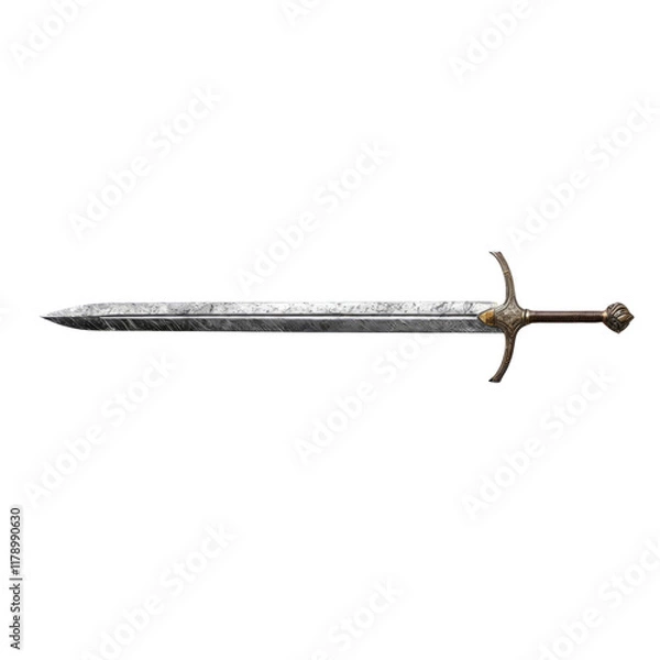 Fototapeta Ancient Greatsword: A detailed close-up of an antique greatsword, showcasing intricate details in its design.