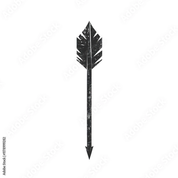 Fototapeta Medieval spear icon isolated on transparent background. Medieval weapon. Vector illustration