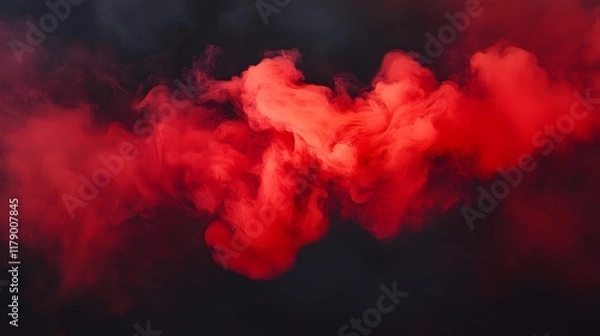 Fototapeta Red smoke, Abstract Smoke on black Background