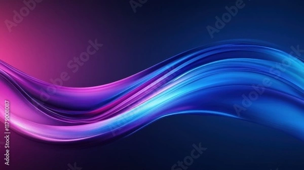 Fototapeta Captivating abstract background of blue and purple light swirls, ideal for technology or energy themed projects