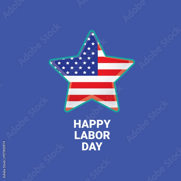 Fototapeta USA Labor day vector background.