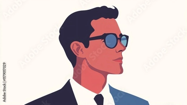 Fototapeta Stylish Man in Suit and Sunglasses: A Modern Portrait