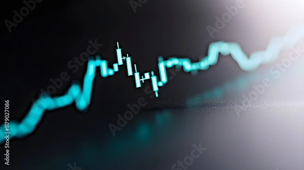 Fototapeta Abstract financial chart with fluctuating data trends
