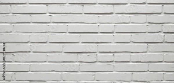 Fototapeta Freshly painted white brick wall with crisp edges and minimal texture for a seamless texture background.
