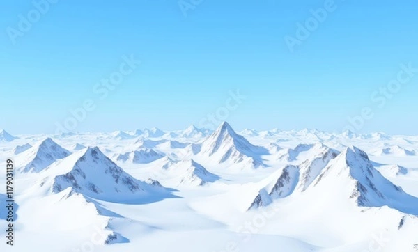 Fototapeta Breathtaking snowy mountains under a clear sky