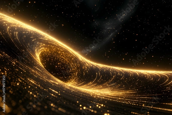Obraz Golden Galaxy 3D Abstract Background