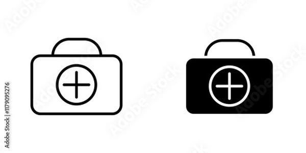 Fototapeta First aid box icons vector graphic pack