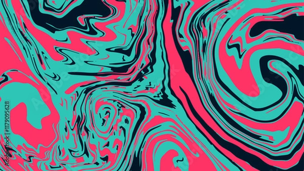 Obraz Vector abstract liquid background with swirls. Colorful fluid banner. Wavy illustration