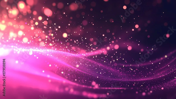 Fototapeta Dynamic Purple Tech Flow Wave