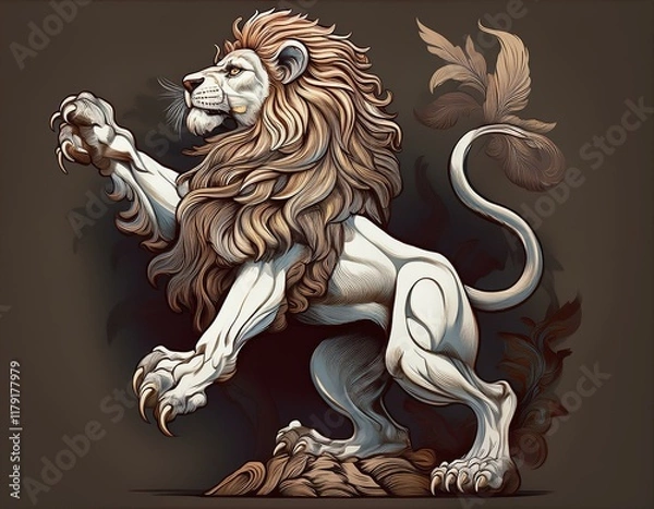 Obraz Heraldic Lion Rampant