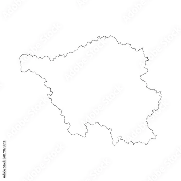 Fototapeta Saarland state blank outline map