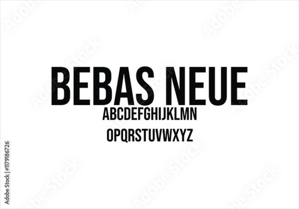 Fototapeta Bebas Neue font for logo and headline. Isolated vector typeset