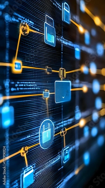 Fototapeta Digital Security Network Illustration