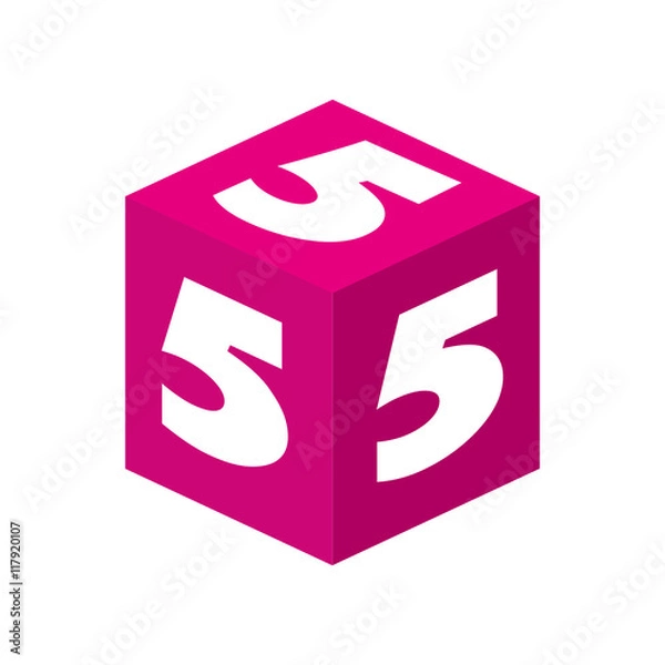 Fototapeta cube number block vector graphic