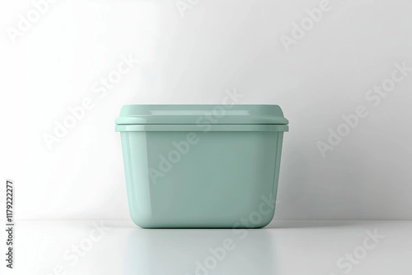 Fototapeta Plastic container mockup displayed on a clean white background