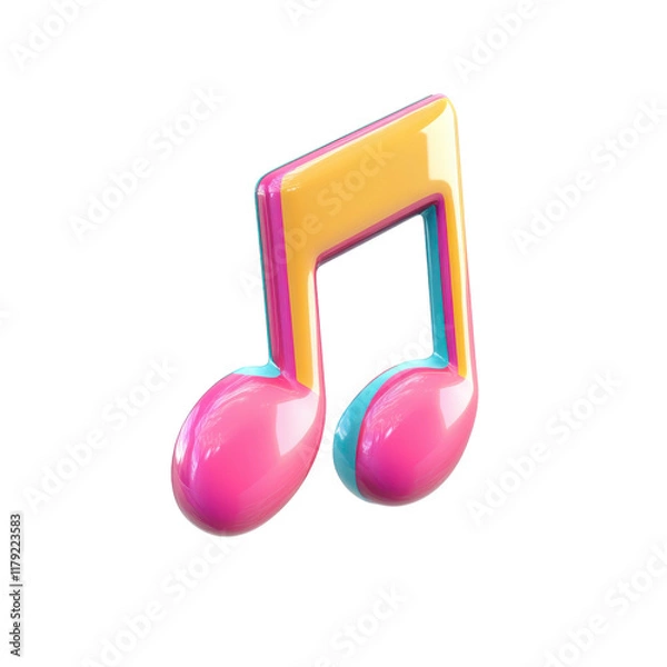 Fototapeta Music Note Icon for Creative Designs and Music Applications on Transparent Background