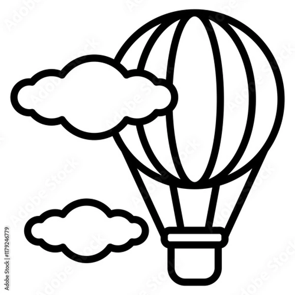 Fototapeta air balloon single icon