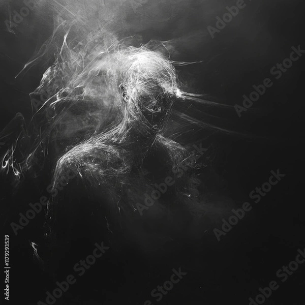 Fototapeta portrait of a person in the dark, ghost demon 