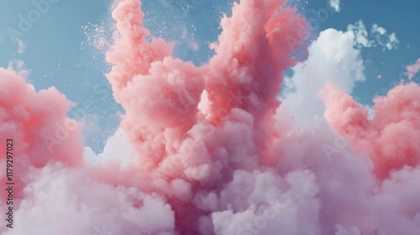 Obraz Powder explosion flying in various directions 