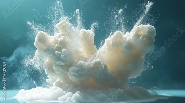 Obraz Powder explosion flying in various directions 