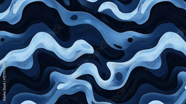 Fototapeta Abstract Blue Wave Pattern Design Background