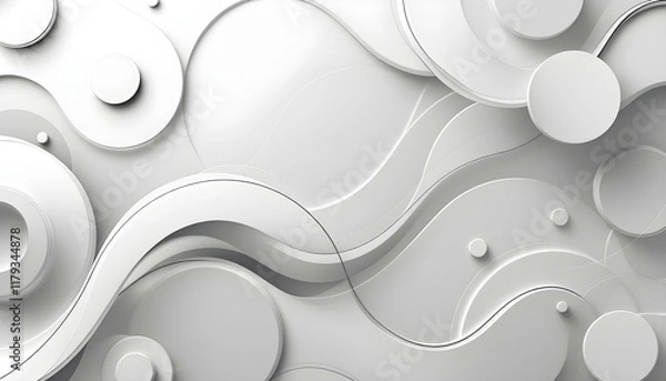 Fototapeta Circular Lines on Gradient Grey Background Creating Depth and Movement with Sleek, Polished Textures for a Minimalistic Abstract Aesthetic