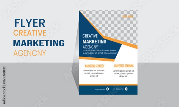 Obraz Corporate Flyer Layout with Graphic