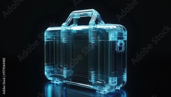 Fototapeta Futuristic Transparent Briefcase: A Digital Render