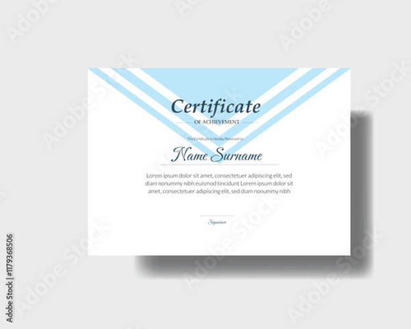Fototapeta Minimal Certificate Design