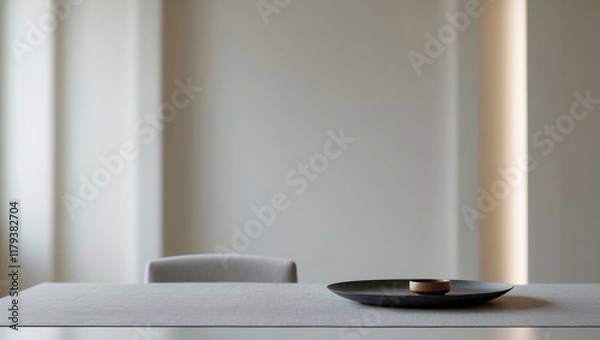 Fototapeta Modern Tabletop with Blurred Background in a Stylish Interior Setting.