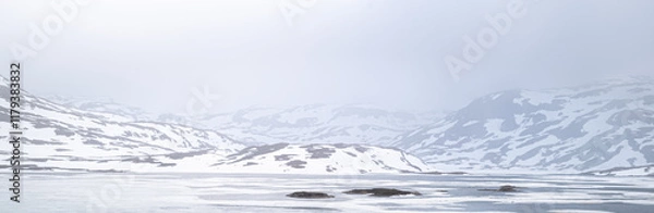 Fototapeta Hardangervidda, Ståvatn near Haukeliseter, towards south-west, in June