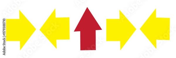 Fototapeta BOLD ARROWS COLORFUL TYPES OF ARROWS. UP DOWN RIGHT LEFT DESIGN. EPS6