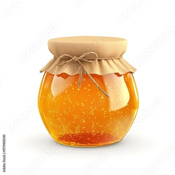 Obraz Realistic 3D Honey Drip – Isolated Vector on White Background