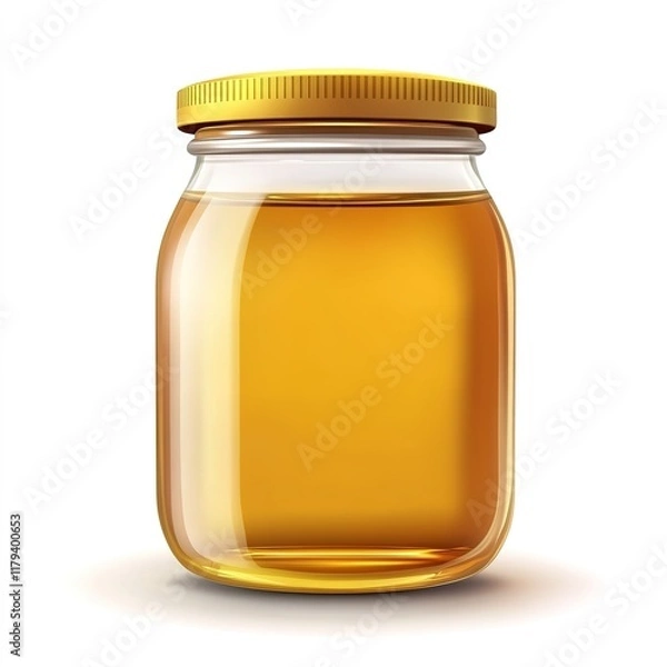 Obraz Realistic 3D Honey Drip – Isolated Vector on White Background
