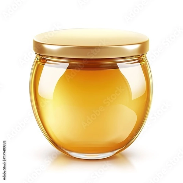 Obraz Realistic 3D Honey Drip – Isolated Vector on White Background