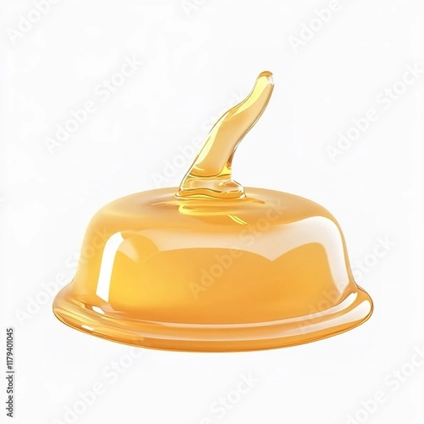 Obraz Realistic 3D Honey Drip – Isolated Vector on White Background