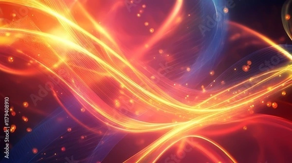 Fototapeta Abstract Fiery Light Trails in Warm Tones