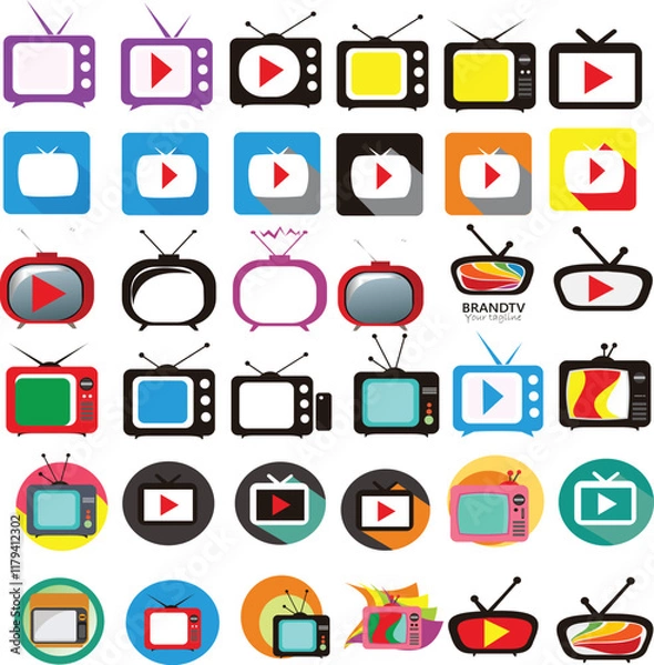 Obraz TV icons with various variations and needs