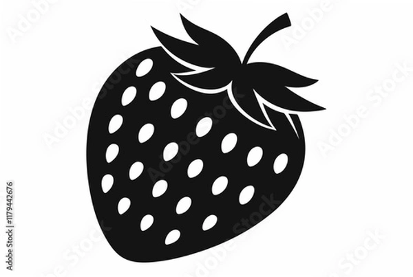 Fototapeta strawberry  silhouette vector illustration white background