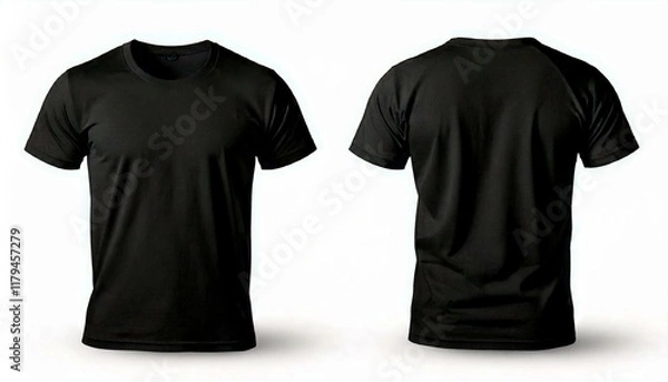 Obraz black t shirts mockup, blank shirts template on white background with clipping path. 