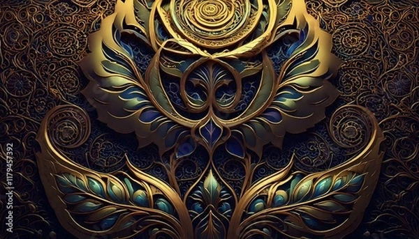 Fototapeta Golden Islamic pattern craft part 2