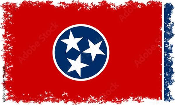 Fototapeta Tennessee State flag with distressed edges