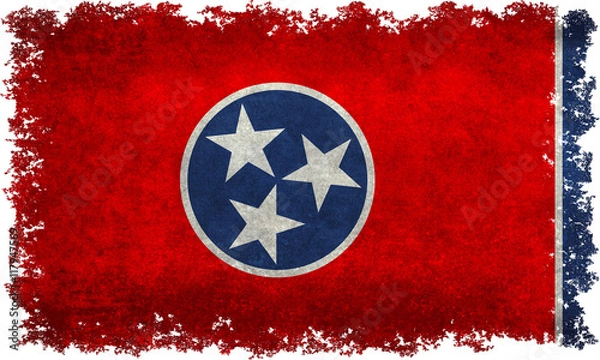 Obraz Tennessee State flag with vintage distressed textures and edges