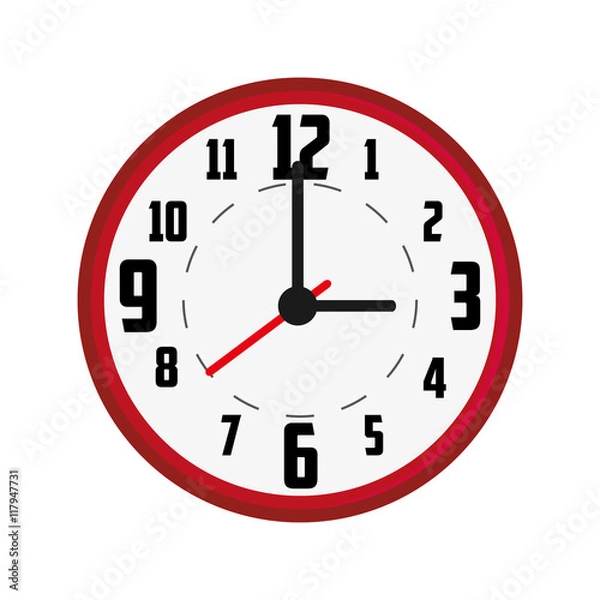 Obraz flat design wall clock icon vector illustration