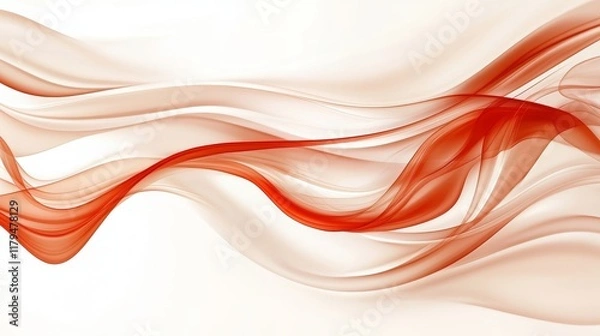 Fototapeta Abstract Red and Beige Swirling Waves Flowing Design Elegant Background Texture