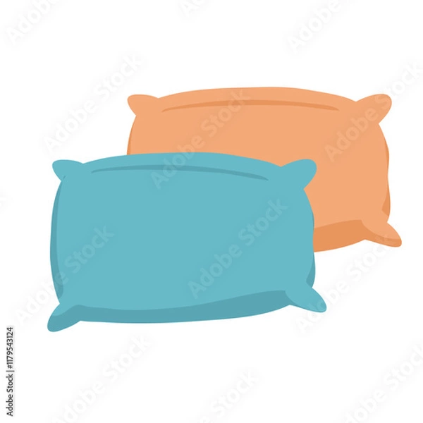 Fototapeta multicolor Pillows in flat cartoon style