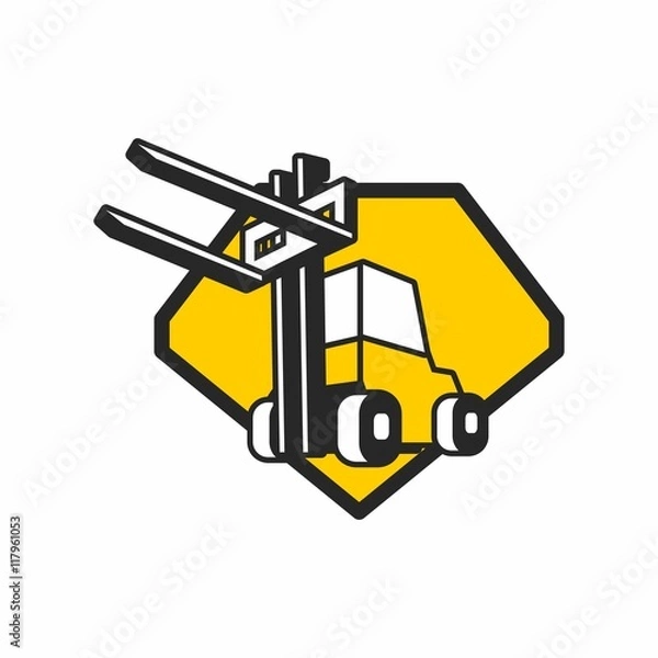 Obraz forklift logo icon vector
